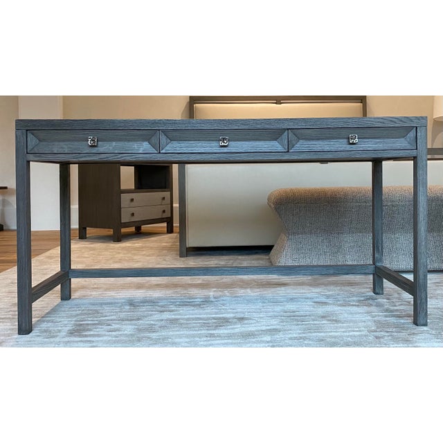 Transitional Gray Wooden Writing Desk Chairish