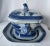 Beautiful Mottahedeh Canton Blue and White Octagonal Tureen and Lid with Platter. Boars head handles. So named for the...