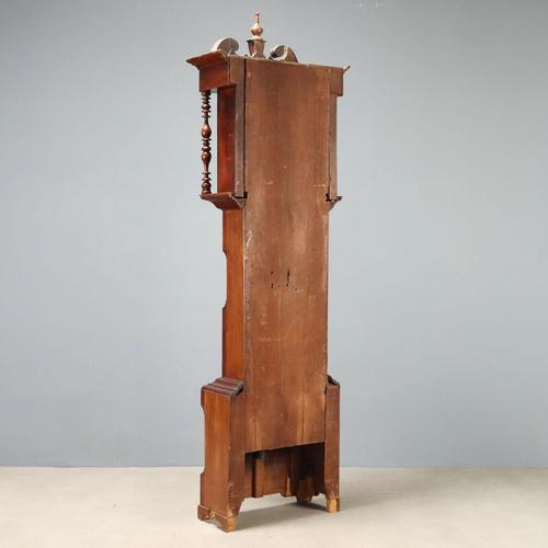 Mahogany Longcase Clock attributed to Jas Wharrie Otley For Sale - Image 12 of 13