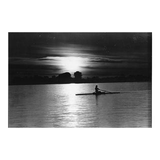 1974 Detroit River Early Morning Rowing Scene For Sale