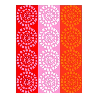 French Street in Red, Pink, and Orange Fine Art Print 18.5" X 24" by Liz Roache For Sale