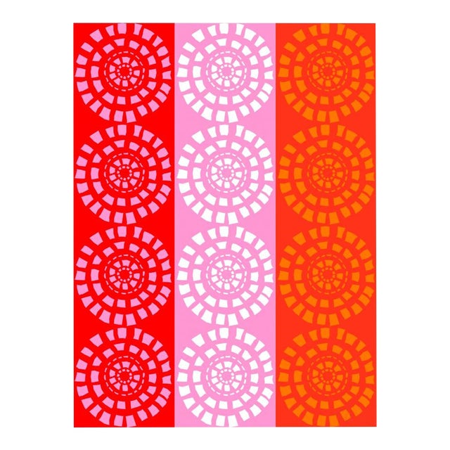 French Street in Red, Pink, and Orange Fine Art Print 18.5" X 24" by Liz Roache For Sale