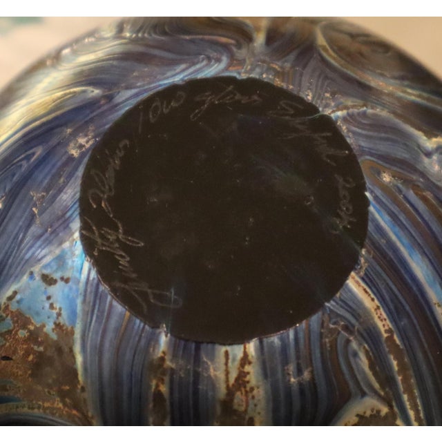 Black Decorated Glass Bottle with 925 Silver Neck from Isle of White, 2004 For Sale - Image 8 of 11