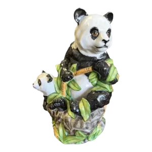 Lynn Chase 1999 Porcelain Panda & Cub Signed/ Dated / Numbered
