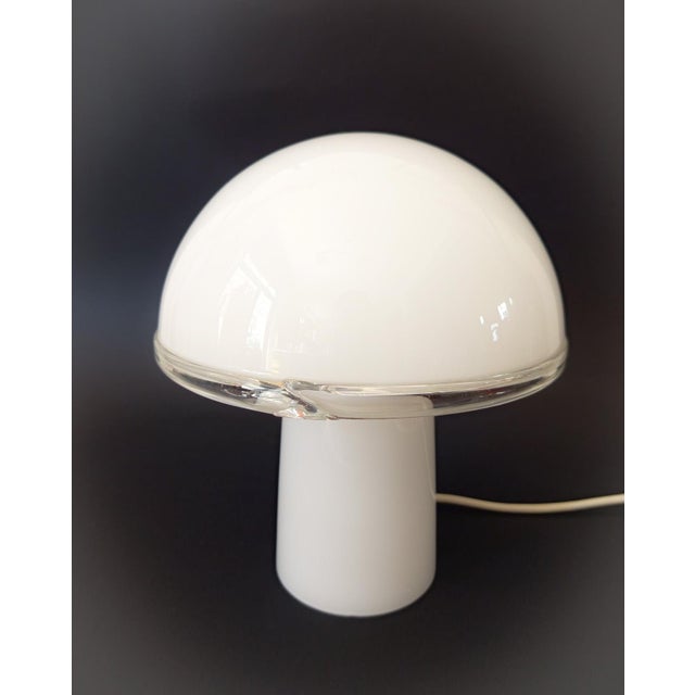 White Murano Glass Mushroom Table Lamp from Murano Due For Sale - Image 4 of 10