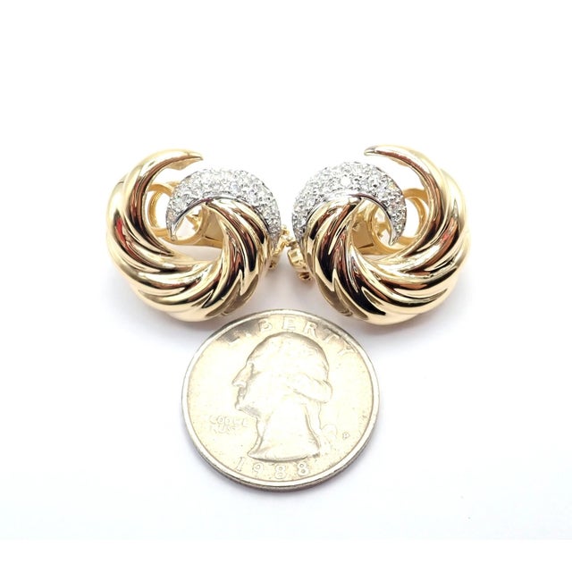 Late 20th Century Verdura Yellow Gold Diamond Swirl Earrings, Pair For Sale - Image 13 of 15