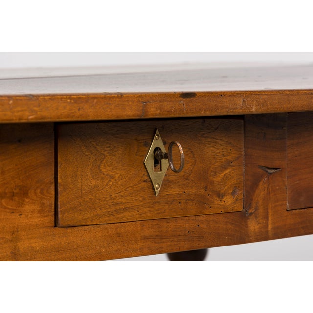 Brown Mid-19th Century French Louis Philippe Walnut Writing Table With Three Drawers For Sale - Image 8 of 18