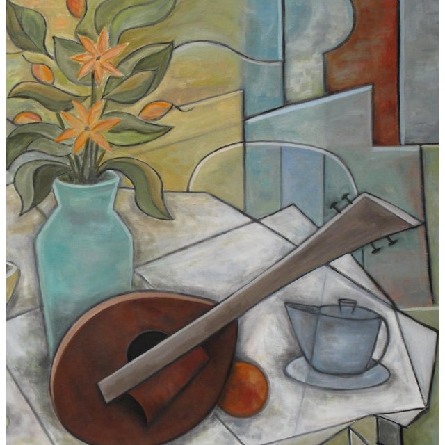 "La Merienda"/Cubist Oil Still-Life/ by Trish Toro, Framed For Sale - Image 9 of 13