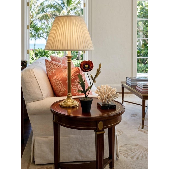 Vintage Hand-Painted Metal Poppy in Terracotta-Style Pot For Sale In West Palm - Image 6 of 12