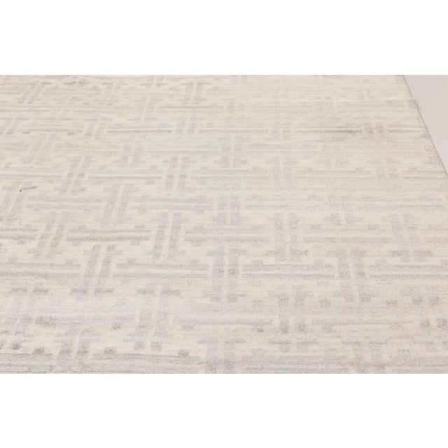 Early 21st Century Contemporary Geometric Terra Rug in Natural Wool by Doris Leslie Blau For Sale - Image 5 of 8