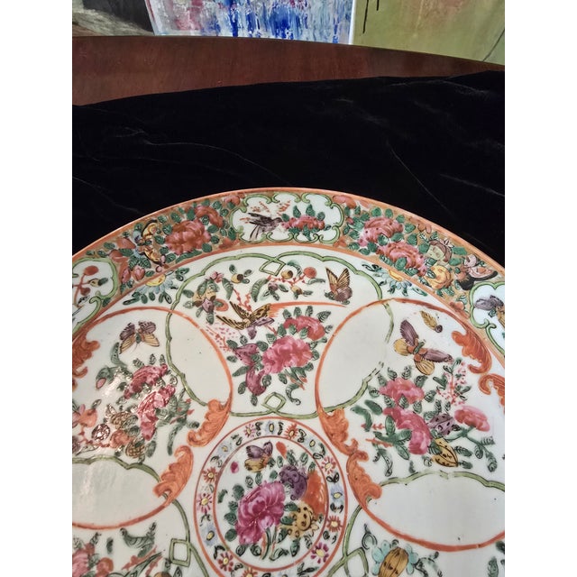 Antique Chinese Porcelain Charger 18th Century Canton For Sale - Image 4 of 9