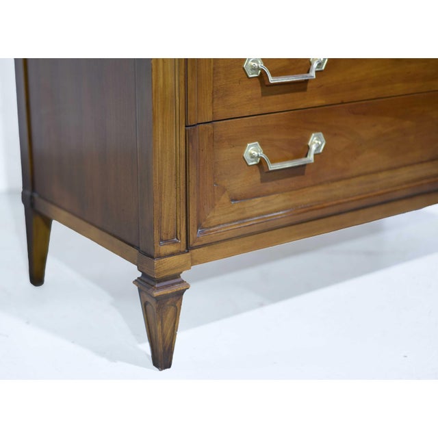 Mid Century Transitional Highboy Fluted Frieze Dresser by Thomasville For Sale - Image 9 of 15