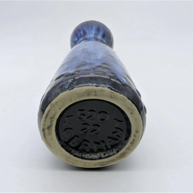 Mid 20th Century West German Blue Ceramic Vase For Sale - Image 5 of 5