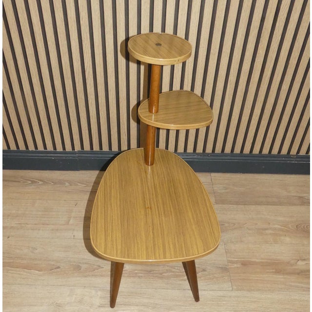 A real eye-catcher! Stylish little flower bench Flower stool, tiered stand 1950s/60s Delicate with 3 levels Classic in...