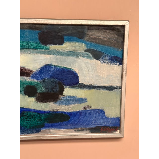 Bengt Eklund, Blue Coast (Blå Kust), 1950s, Oil on Canvas, Framed For Sale - Image 14 of 15