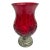 Vintage Red Cut Glass Candle Vessel Lantern or Vase For Sale