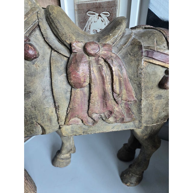Republic Period Chinese Polychromed Carved Wooden Tang Horse For Sale - Image 4 of 12
