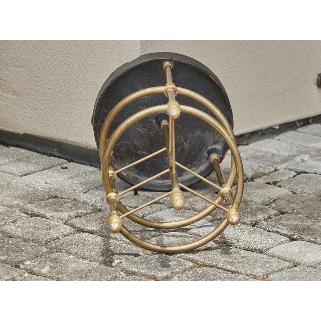 Early 20th Century English Late Victorian Era Brass and Iron Umbrella Stand with Pinecones, 1900s For Sale - Image 5 of 9