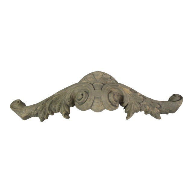 1980s Decorative Cement Wall Scroll For Sale