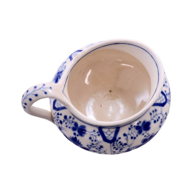 1970s Blue & White Cream Pitcher For Sale - Image 5 of 6