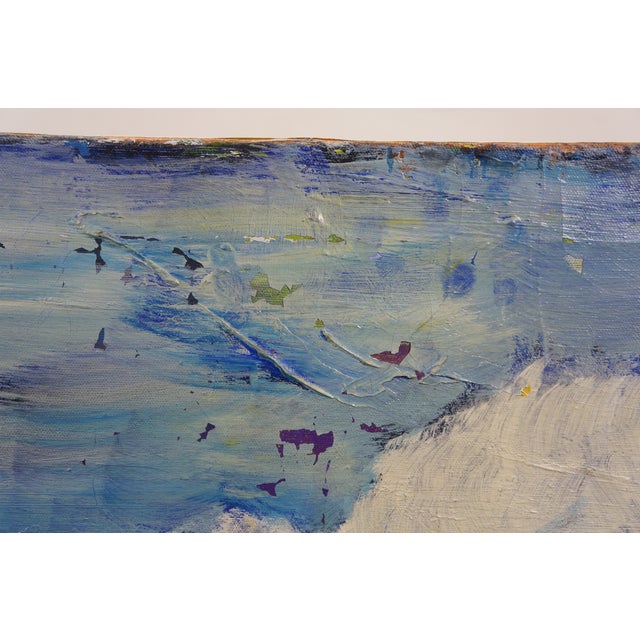 Textile 1963 Miss Lititia Thompson Blue Ridge Mountains Oil Painting 48" For Sale - Image 7 of 14