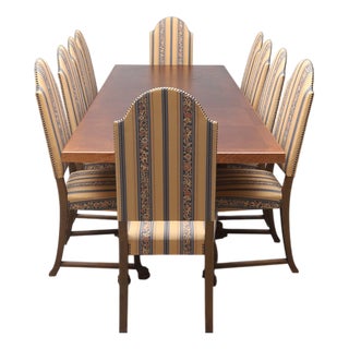 Neo-Baroque Dining Suite in Oak, 1950s, Set of 11 For Sale