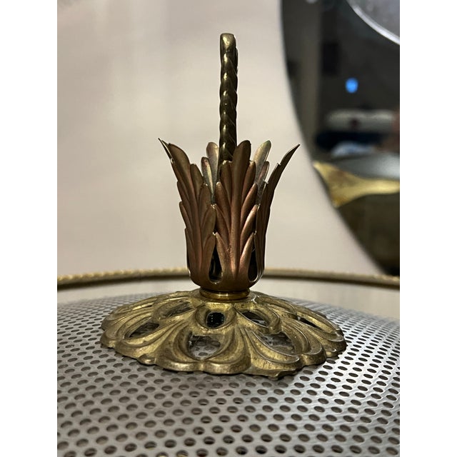 Tan Vintage Hollywood Regency Style Beaded Lamp For Sale - Image 8 of 10