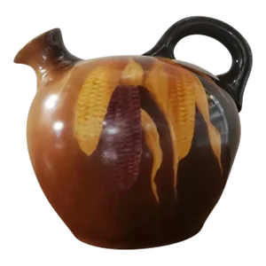 Late 20th Century Vienna Austria Ceramic Pitcher/Corn Motif