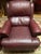 Bradington & Young Burgundy Leather Chair & Ottoman For Sale - Image 6 of 7
