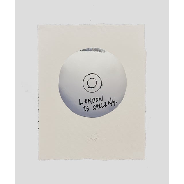 Conceptual mixed media artwork inspired by a CD playlist, featuring a minimalist circular form with hand-applied text and...