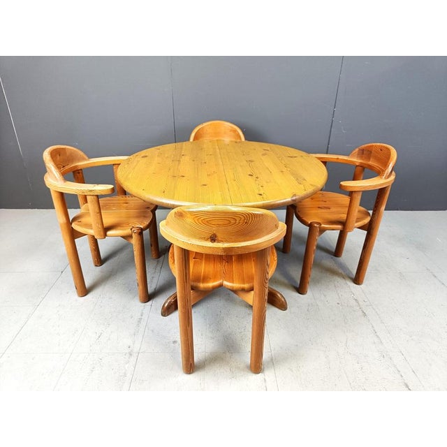 1980s Pine Wood Dining Set by Rainer Daumiller for Hirtshals Savvaerk, 1980s, Set of 5 For Sale - Image 5 of 12