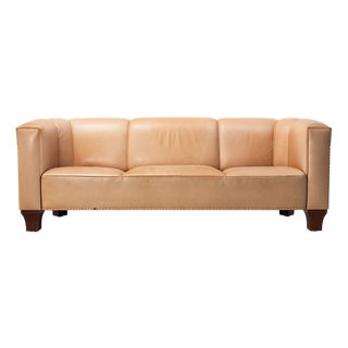 Palais Stoclet Leather Sofa by Josef Hoffmann for Wittmann, 1990s For Sale