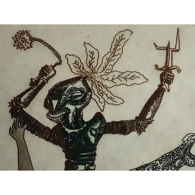 1960s 1960s Mid-Century Guillermo Silva Santamaria Print, Framed For Sale - Image 5 of 11