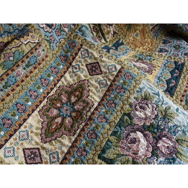 Textile 1960s Brocade Fabric Panel Floral Design For Sale - Image 7 of 12