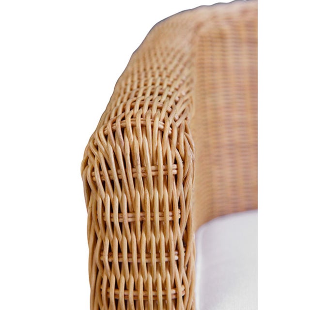 Wood Matthew Izzo Home Giza Three Legged Rattan Lounge Chair For Sale - Image 7 of 12