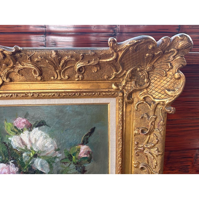 Victor Zolnierowicz, Still Life with Peonies, 1950s, Oil Painting on Canvas, Framed For Sale - Image 5 of 18