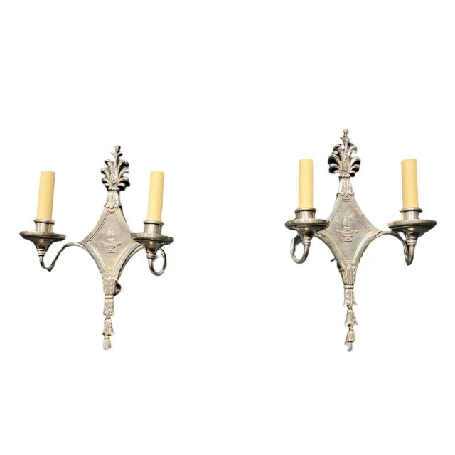 1920's Small Caldwell Neoclassic Sconces - Pair For Sale - Image 9 of 9