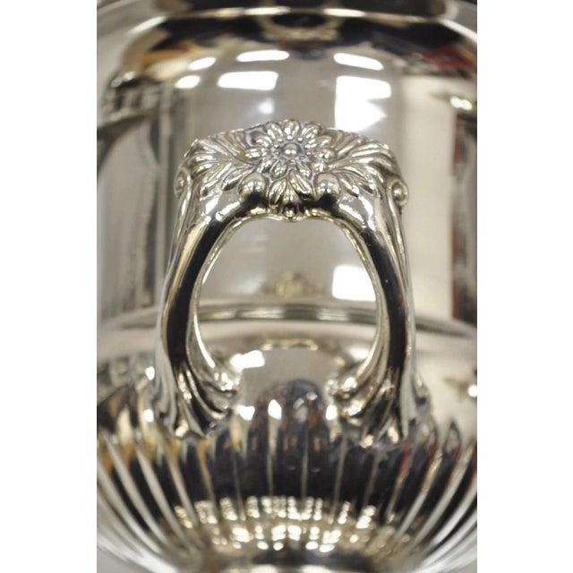 Vintage Regency Style Silver Plated Trophy Cup Urn Champagne Chiller Ice Bucket For Sale - Image 10 of 11