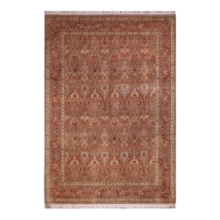 Floral 1990's Pak-Persian Green/Red Wool Rug - 9'2'' X 12'4'' For Sale