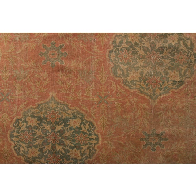 Textile Antique Oushak Rug in Red and Green All Over Floral Pattern For Sale - Image 7 of 8