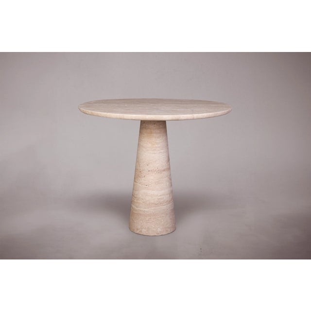 Modern Éssencé Travertine Round Dining Table 40" For Sale - Image 3 of 6