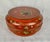 Paint Chinese Round Hand Decorated Red Lacquered Wedding Box With Cover For Sale - Image 7 of 11