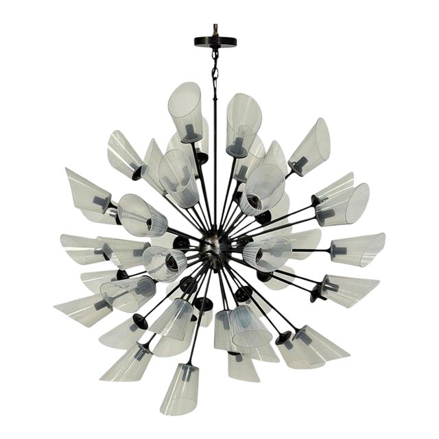 48 Arm Sputnik Chandelier by Remains Lighting, Bronzed Finish, American Modern For Sale