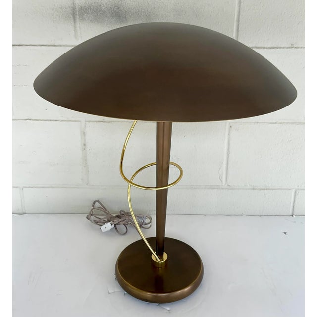 Modern Global Views Modern Bronze Arc Taper Table Lamp For Sale - Image 3 of 6