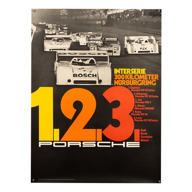 Interseries Nürburgring Porsche Poster by Atelier Strenger, 1973 For Sale