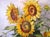 1920s Bernhard Templin, Autumn Still Life with Sunflowers, 1920s, Tempera Painting on Canvas, Framed For Sale - Image 5 of 14