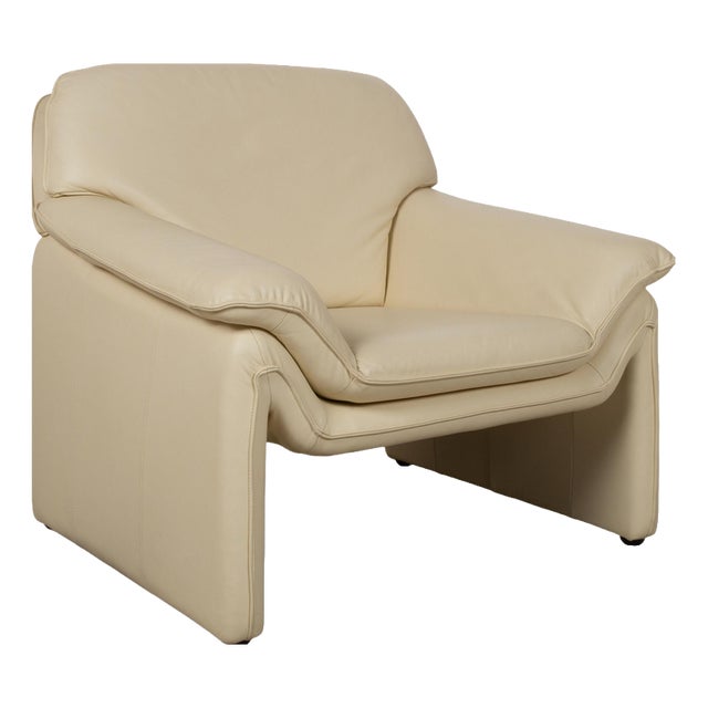 Lauuser Atlanta Leather Armchair Beige Cream For Sale
