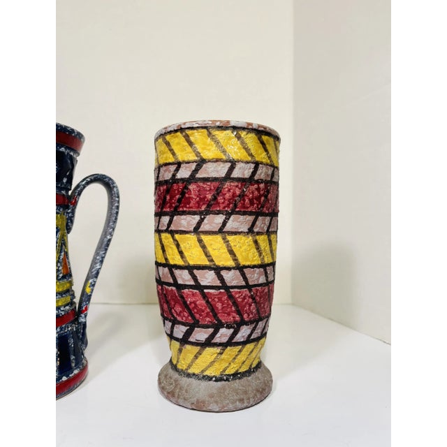 1950s Mid-Century Bright Lava Glaze Italian Vessels- Set of 3 For Sale - Image 10 of 11