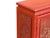 Oriental Red Matte Golden Relief Carving Small Cabinet Chest For Sale - Image 10 of 13