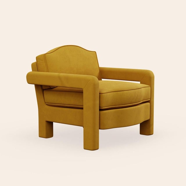 Textile Turmeric Velvet Elio Lounge Chair by Ceraudo For Sale - Image 7 of 7